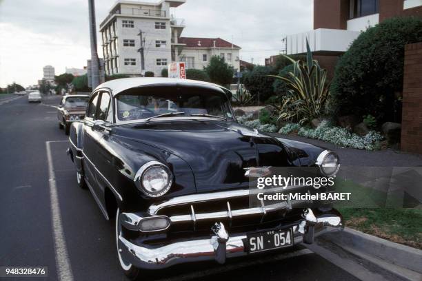 Chevrolet Bel Air de 1954 dans une rue de Melbourne, en avril 1989, Australie.