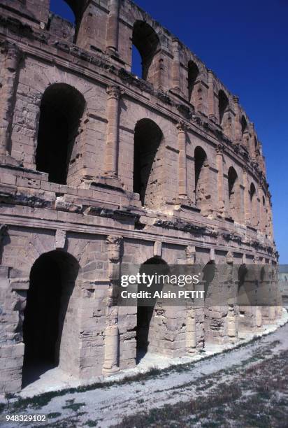 Amphithéâtre romain d'El Jem, en mai 1989, Tunisie.