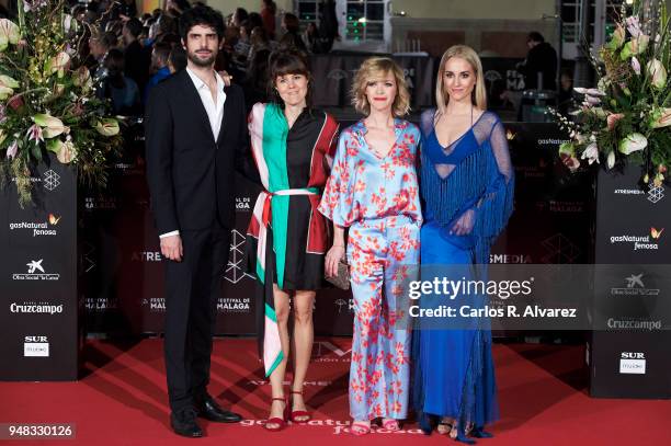 Actor Francesco Carril, director Clara Martinez-Lazaro, and actresses Maria Esteve and Silvia Alonso attend 'El Mundo Es Suyo' premiere during the...