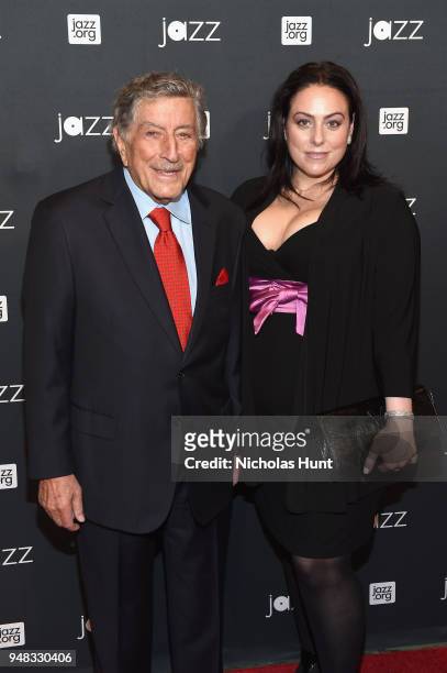Tony Bennett and Joanna Bennett attend Jazz At Lincoln Center's 30th Anniversary Gala at Jazz at Lincoln Center on April 18, 2018 in New York City.