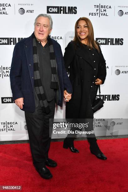 Robert De Niro and Grace Hightower attend the opening night gala of "Love, Gilda" during the 2018 Tribeca Film Festival at Beacon Theatre on April...