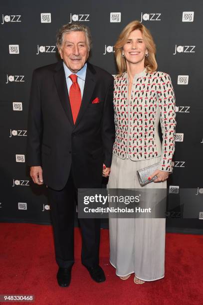 Tony Bennett and Susan Benedetto attend Jazz At Lincoln Center's 30th Anniversary Gala at Jazz at Lincoln Center on April 18, 2018 in New York City.