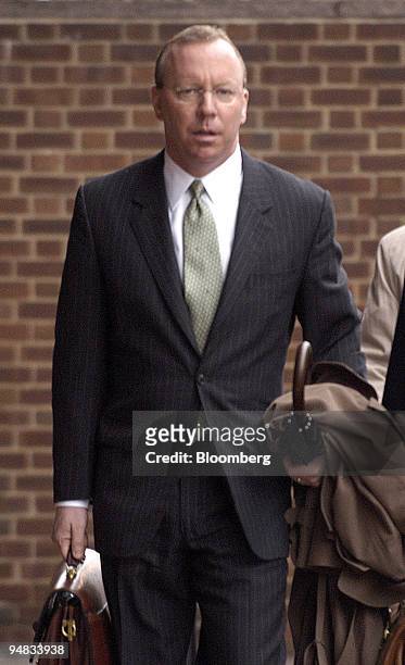 Glenn Holck, president of Commerce Bank/Pennsylvania arrives at Federal Court in Philadelphia, Pennsylvania, Monday, February 14, 2005. Holck and...
