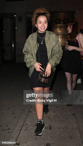 Ella Eyre seen attending St Tropez - pool party at The Haymarket Hotel on April 18, 2018 in London, England.