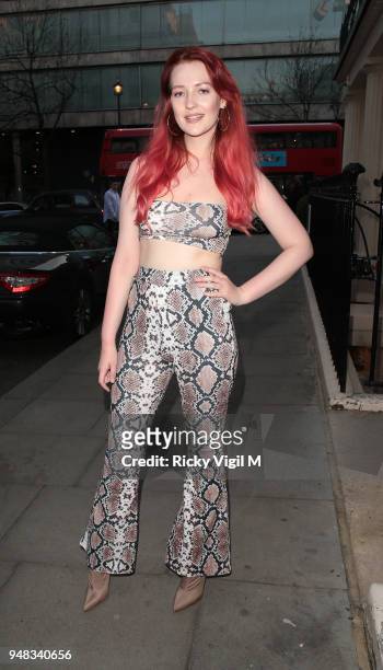 Victoria Clay seen attending St Tropez - pool party at The Haymarket Hotel on April 18, 2018 in London, England.