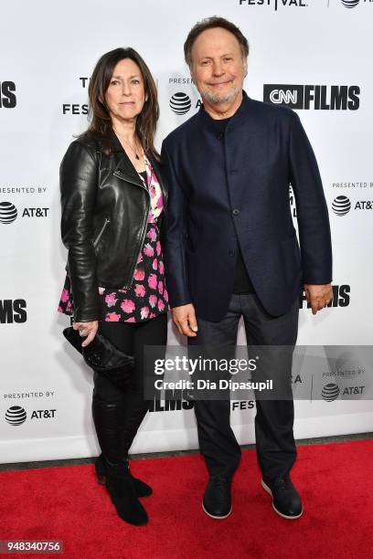 Janice Crystal and Billy Crystal attend the opening night gala of "Love, Gilda" during the 2018 Tribeca Film Festival at Beacon Theatre on April 18,...