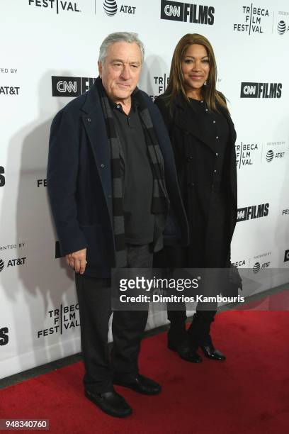 Robert De Niro and Grace Hightower attend the Opening Night Gala of "Love, Gilda" - 2018 Tribeca Film Festival at Beacon Theatre on April 18, 2018 in...