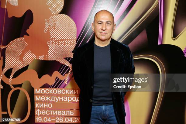 Turkish film director and screenwriter Ferzan Ozpetek attends at Moscow's Film Festival photocall in Oktyabr Cinema Hall on April 18, 2018 in Moscow,...