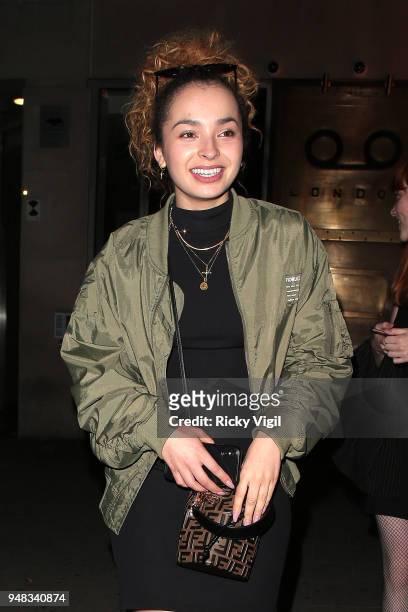 Ella Eyre seen attending St Tropez - pool party at The Haymarket Hotel on April 18, 2018 in London, England.