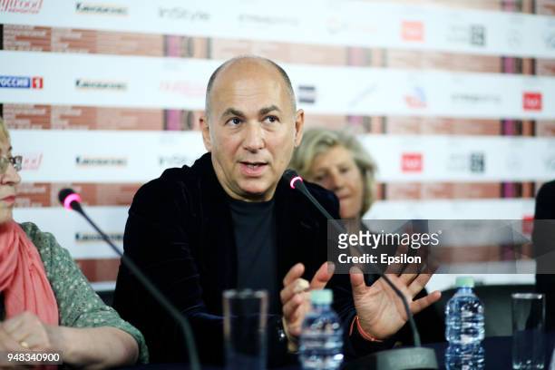 Turkish film director and screenwriter Ferzan Ozpetek attends at his press conference during Moscow's Film Festival in Oktyabr Cinema Hall on April...