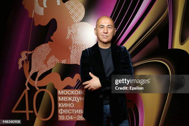 Turkish film director and screenwriter Ferzan Ozpetek attends at Moscow's Film Festival photocall in Oktyabr Cinema Hall on April 18, 2018 in Moscow,...