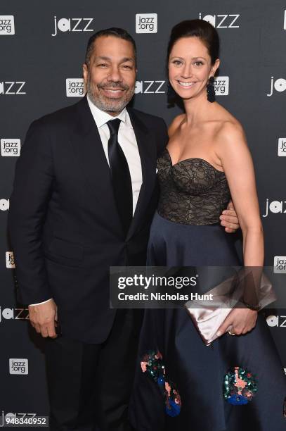 Valentino D. Carlotti and Suzanne Hall attend Jazz At Lincoln Center's 30th Anniversary Gala at Jazz at Lincoln Center on April 18, 2018 in New York...