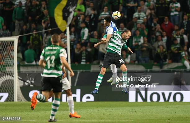 Porto defender Ivan Marcano from Spain with Sporting CP forward Bas Dost from Holland in action during the Portuguese Cup match between Sporting CP...