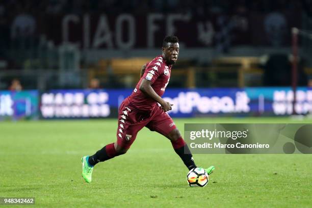 Afriyie Acquah of Torino FC in action during the Serie A football match between Torino Fc and Ac Milan. The match end in a tie 1-1.