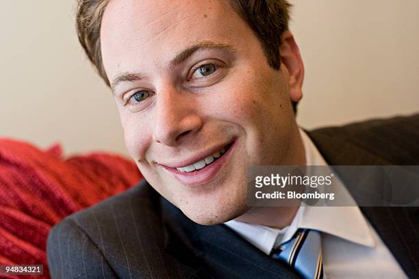 Joshua Opperman, founder of www.idnowidont.com, an auction web-site for engagement and wedding rings, smiles as he sits for a portrait in New York,...