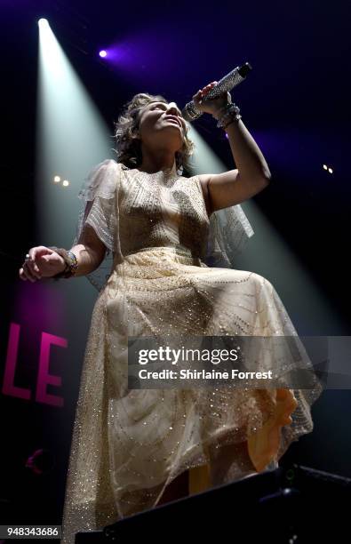 Clare Bowen performs live on stage during the final tour of Nashville In Concert at Manchester Arena on April 18, 2018 in Manchester, England.