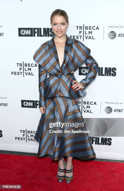 Actress Genevieve Angelson attends the 2018 Tribeca Film Festival opening night premiere of "Love, Gilda" at Beacon Theatre on April 18, 2018 in New...