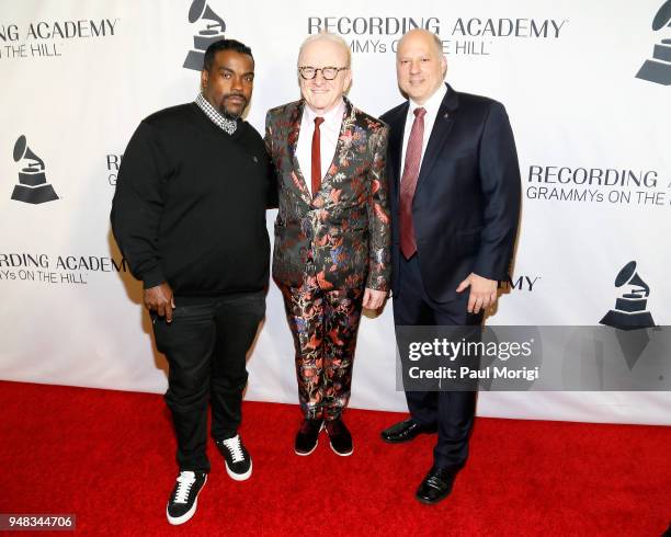 Rodney Jerkins, Peter Asher and John Poppo attend Grammys on the Hill Awards Dinner on April 18, 2018 in Washington, DC.