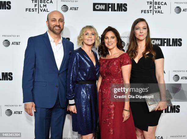 James Tumminia, Bronwyn Berry, Lisa Dapolito and Meryl Goldsmith attend the opening night gala of "Love, Gilda" during the 2018 Tribeca Film Festival...