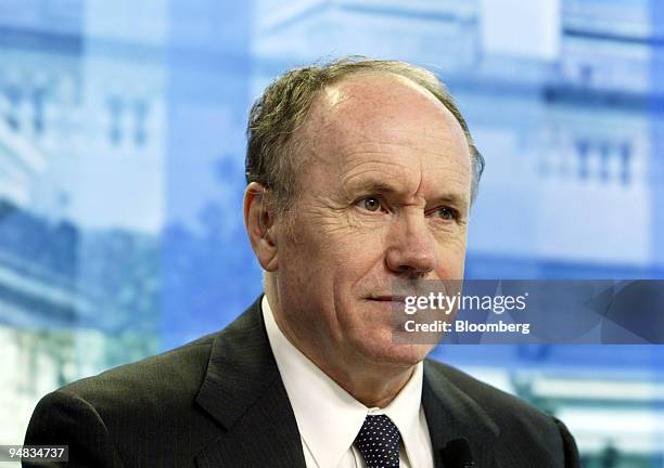 Nobel laureate Edward C. Prescott, a senior monetary advisor at the Minneapolis Federal Reserve Bank, is pictured during a television interview in...