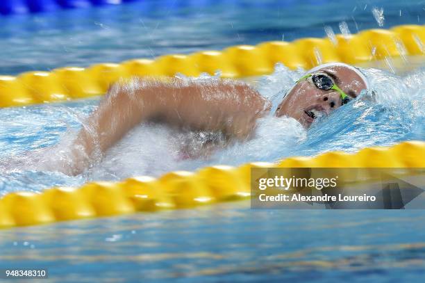 Viviane Eichelberger Jungblut of Brazil competes in the Women's 1500m freestyle final during the Maria Lenk Swimming Trophy 2018 - Day 2 at Maria...