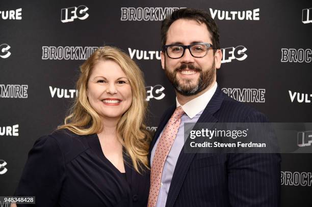 Heather Ayers and Joe Farrell attend "Brockmire" Season 2 premiere at The Film Society of Lincoln Center, Walter Reade Theatre on April 18, 2018 in...