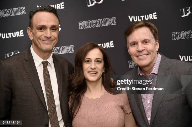 Hank Azaria, Jennifer Caserta and Bob Costas attend "Brockmire" Season 2 premiere at The Film Society of Lincoln Center, Walter Reade Theatre on...