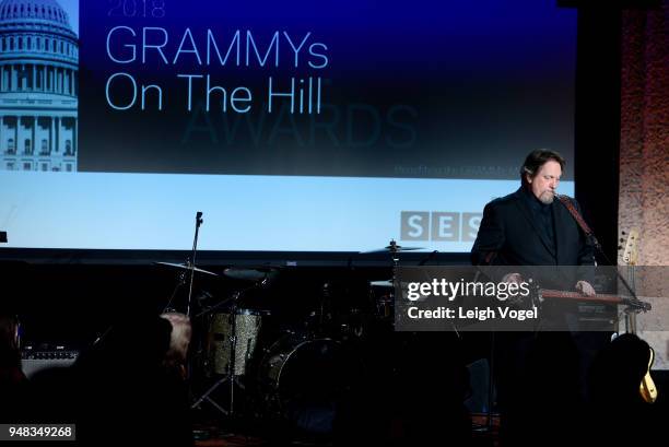 Musician Jerry Douglas performs onstage during Grammys on the Hill Awards Dinner on April 18, 2018 in Washington, DC.