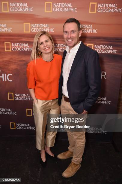 Journalist Mariana van Zeller of "Explorer" and Darren Foster of "Science Fair" attend National Geographic's FURTHER Front immersive experience where...