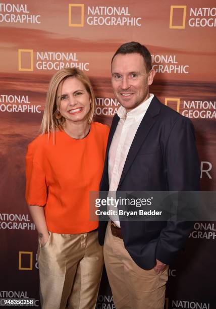 Journalist Mariana van Zeller of "Explorer" and Darren Foster of "Science Fair" attend National Geographic's FURTHER Front immersive experience where...