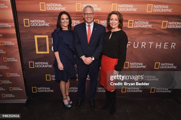 Of National Geographic Global Networks Courteney Monroe, CEO of National Geographic Partners Gary E. Knell and Editorial Director of National...