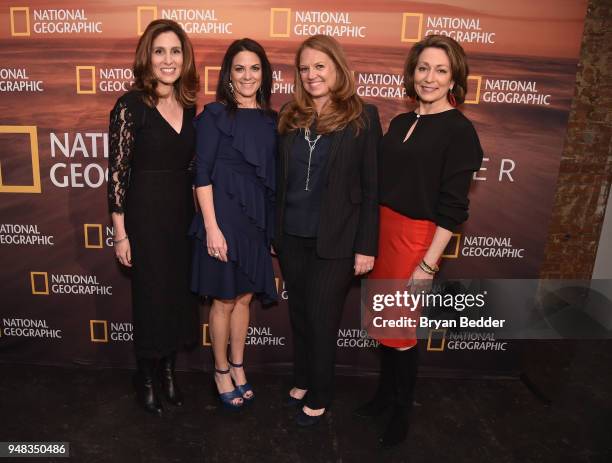 Carolyn Bernstein, Courteney Monroe, Jill Cress and Susan Goldberg attend National Geographic's FURTHER Front immersive experience where the network...