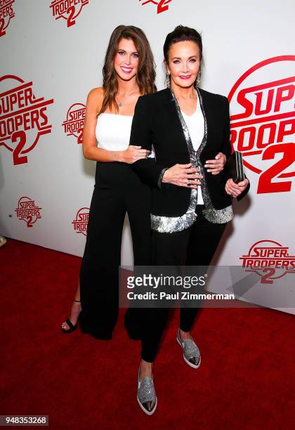 Jessica Altman and Lynda Carter attend the "Super Troopers 2" New York Premiere at Regal Union Square Theatre, Stadium 14 on April 18, 2018 in New...