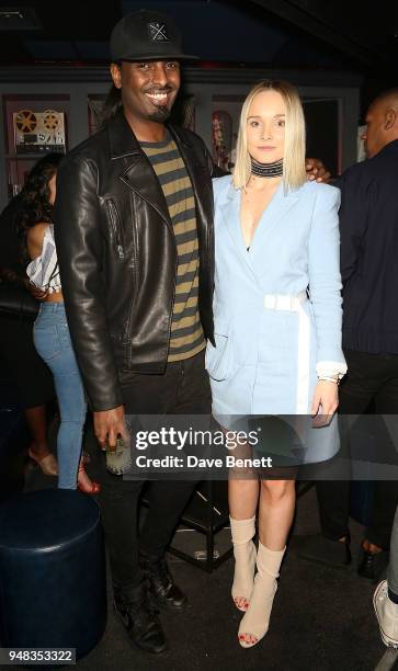 Mason Smillie and Bianca White attend the Tape London x PMC launch party at Tape London on April 18, 2018 in London, England.
