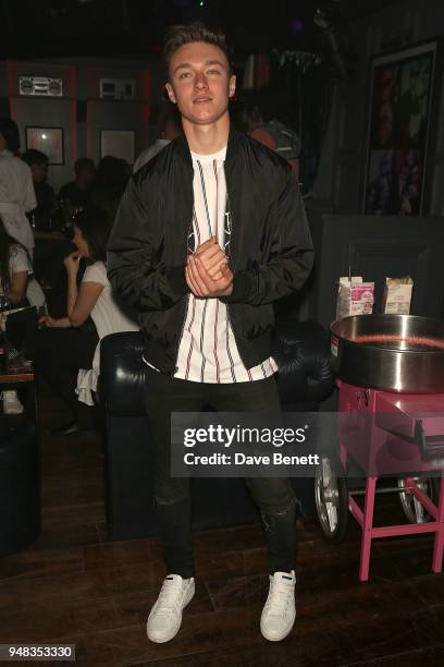 Harrison Osterfield attends the Tape London x PMC launch party at Tape London on April 18, 2018 in London, England.