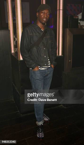 Tiggs Da Author attends the Tape London x PMC launch party at Tape London on April 18, 2018 in London, England.