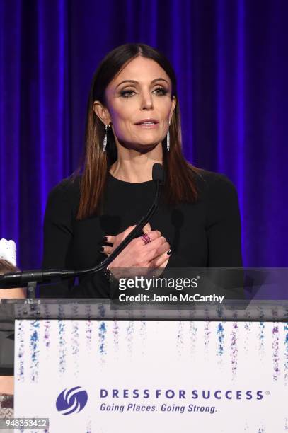 Bethanny Frankel speaks on stage at the Dress for Success Be Bold Gala at Cipriani Wall Street on April 18, 2018 in New York City.