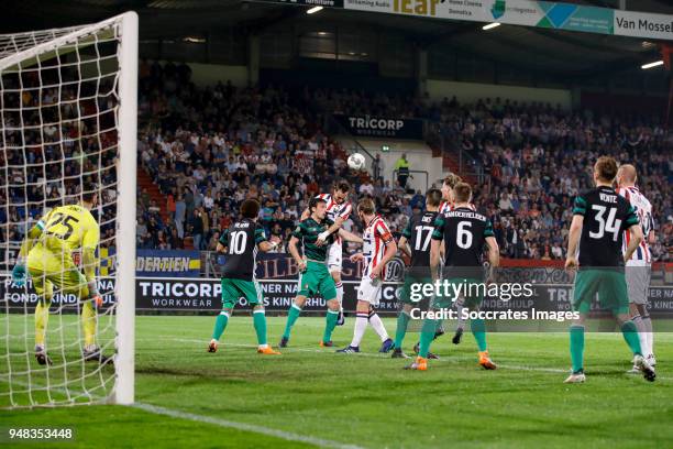 Freek Heerkens of Willem II, Eric Botteghin of Feyenoord during the Dutch Eredivisie match between Willem II v Feyenoord at the Koning Willem II...