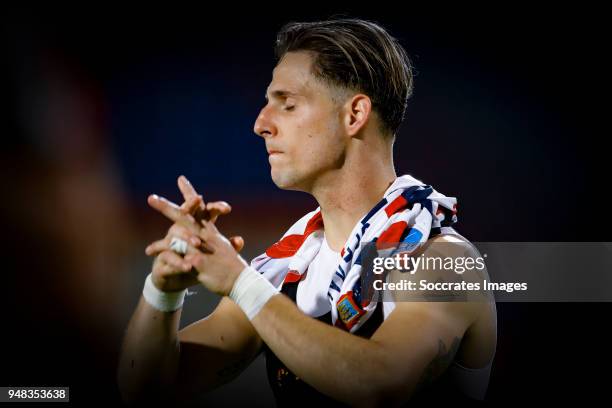 Fran Sol of Willem II during the Dutch Eredivisie match between Willem II v Feyenoord at the Koning Willem II Stadium on April 18, 2018 in Tilburg...