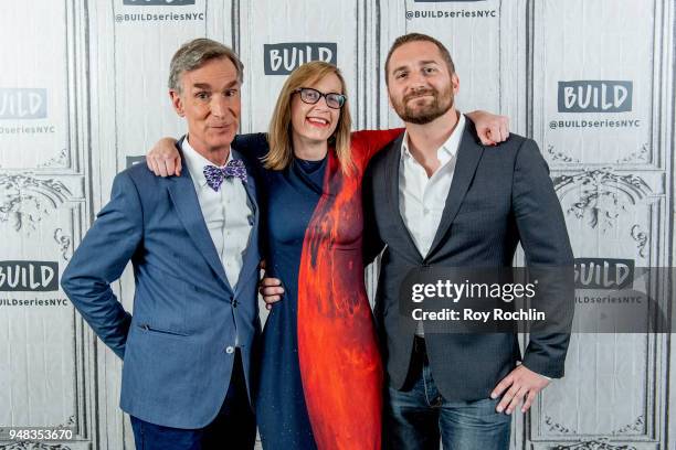 Bill Nye, Dr. Kate Marvel and John Iadarola discuss "Bill Nye: Science Guy" and "True North" with the Build Series at Build Studio on April 18, 2018...