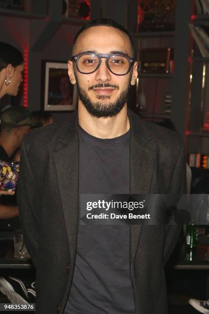 Aymen Hamdouchi attends the Tape London x PMC launch party at Tape London on April 18, 2018 in London, England.