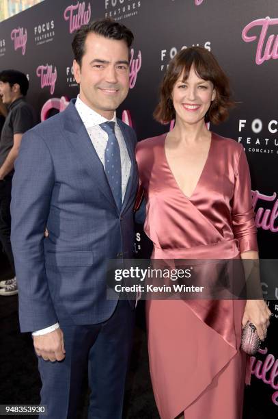 Ron Livingston and Rosemarie DeWitt attend the premiere of Focus Features' "Tully" at Regal LA Live Stadium 14 on April 18, 2018 in Los Angeles,...