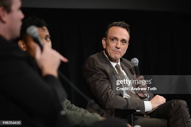 Actor Hank Azaria speaks onstage the Vulture + IFC celebrate the Season 2 premiere of "Brockmire" at Walter Reade Theater on April 18, 2018 in New...
