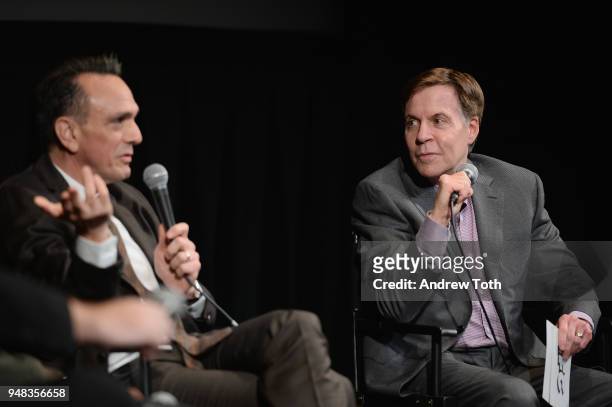 Actor Hank Azaria and Bob Costas speaks onstage the Vulture + IFC celebrate the Season 2 premiere of "Brockmire" at Walter Reade Theater on April 18,...