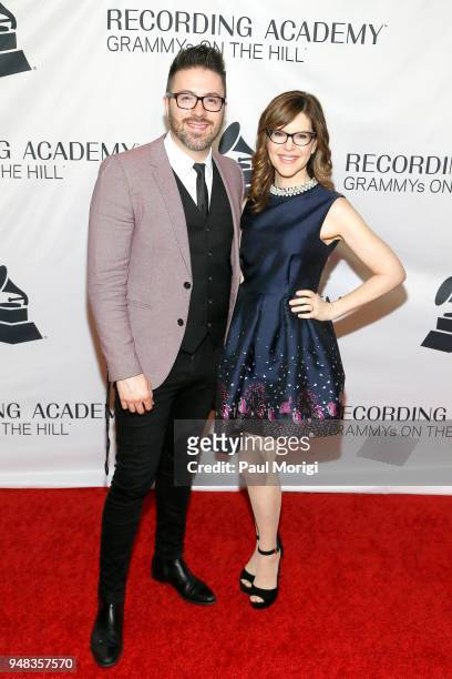 Recording artists Danny Gokey and Lisa Loeb attend Grammys on the Hill Awards Dinner on April 18, 2018 in Washington, DC.
