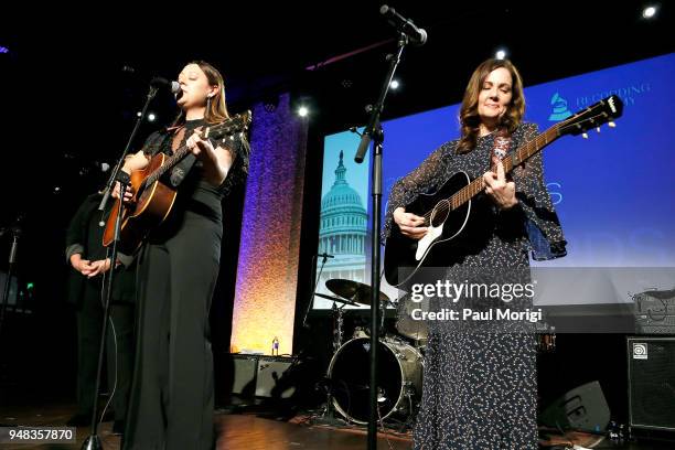 Singer/songwriters The Love Junkies perform onstage during Grammys on the Hill Awards Dinner on April 18, 2018 in Washington, DC.