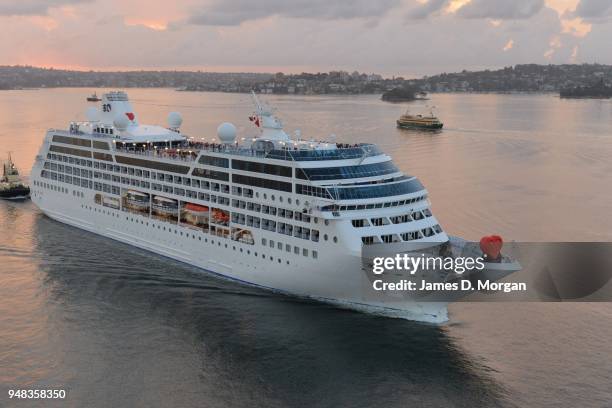 Pacific Princess cruise ship arrives in the harbour on February 14, 2015 in Sydney, Australia. Princess Cruises’ modern day “Love Boat” Pacific...