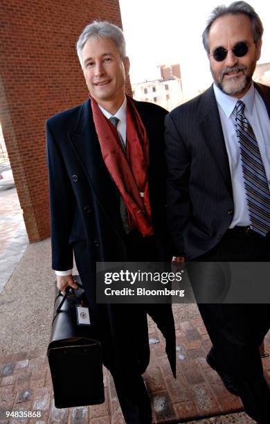 Robert Gordon, left, and Jerry Kristal, attorneys for John McDarby, one of two New Jersey men who are suing Merck & Co. Over effects of the...