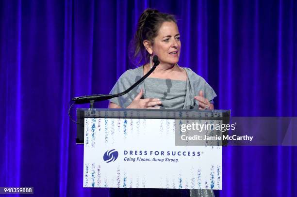 Susan Credle speaks on stage at the Dress for Success Be Bold Gala at Cipriani Wall Street on April 18, 2018 in New York City.