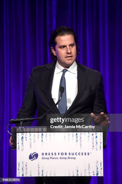 Carter Murray speaks on stage at the Dress for Success Be Bold Gala at Cipriani Wall Street on April 18, 2018 in New York City.